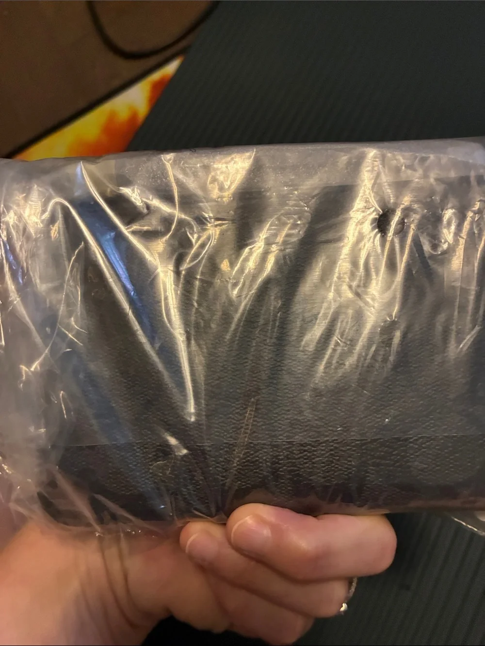 Coach Black Signature Zip Wallet with Silver Logo
